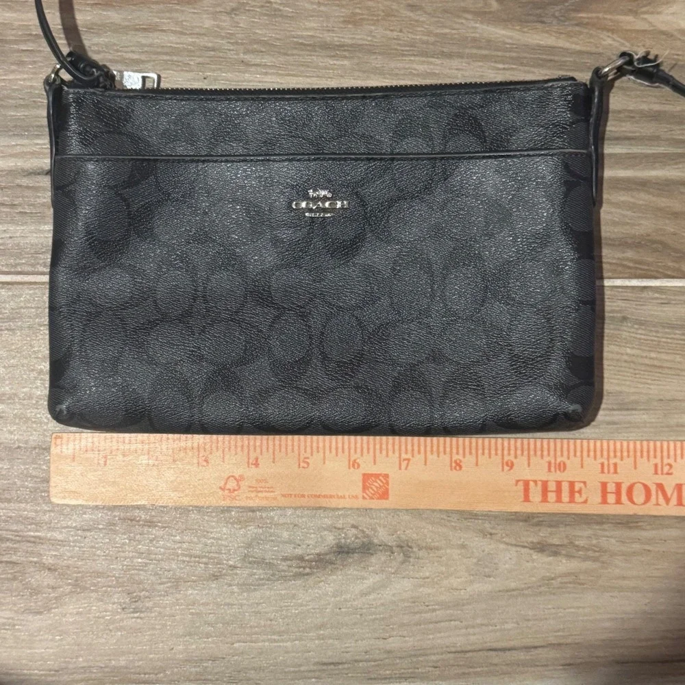 Coach North South Swingpack Signature‎ Canvas Crossbody Bag Black Charcoal 52521